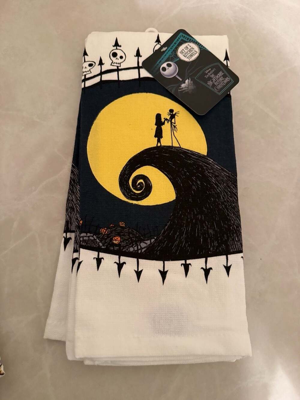 Disney The Nightmare Before Christmas Jack & Sally Set of 2 Kitchen Dish Towels